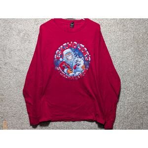 Vintage Y2K Eskimo Joe Christmas Men's Shirt Large Long-Sleeve T-Shirt Red Santa